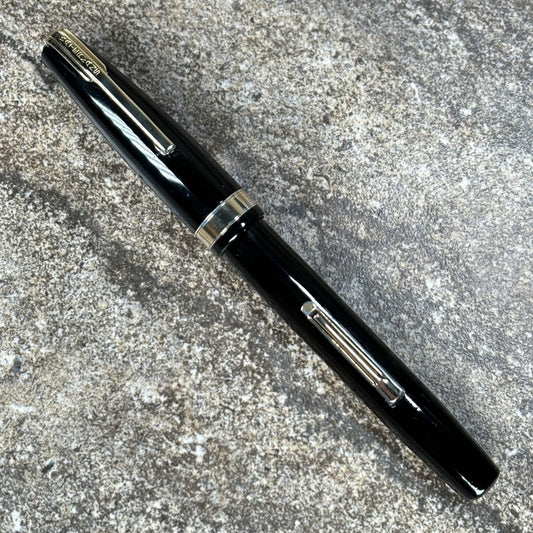 Waterman Commando Fountain Pen Black with Gold Filled Trim, Responsive 14K Waterman #5 Nib  Ozark Pen Shop   