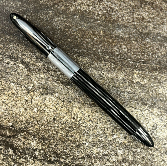 Sheaffer Triumph Vac-fil, Extra-wide cap Band, Gray Pearl with Chrome trim. Fine Two-tone Nib  Ozark Pen Shop   