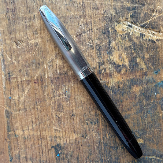 Sheaffer PFM II, Black with Steel Cap, Fully Restored, PdAg Inlaid Nib