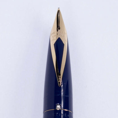 1963 Sheaffer Lifetime Imperial Fountain Pen, Blue with Gold Plated Trim, 14K inlaid nib.