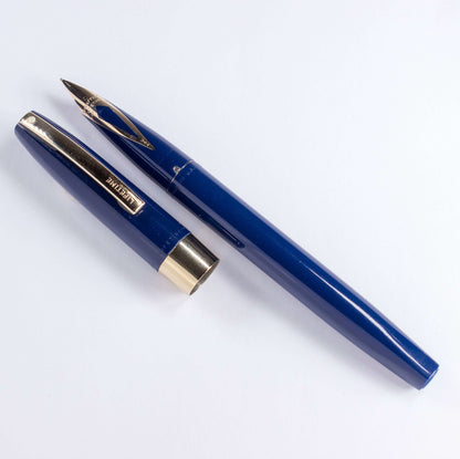 1963 Sheaffer Lifetime Imperial Fountain Pen, Blue with Gold Plated Trim, 14K inlaid nib.  Ozark Pen Shop   