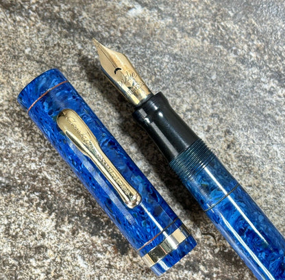 Conklin Endura Imperial, Lapis Blue Lever-Filler, Standard Size. 14K Fine Conklin nib.  Ozark Pen Shop   