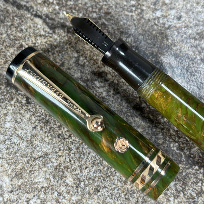 Wahl-Eversharp Gold Seal Fountain Pen, JR size- 4 3/4, Roller Clip, Brazilian Green, Medium Gold Seal Nib  Ozark Pen Shop   