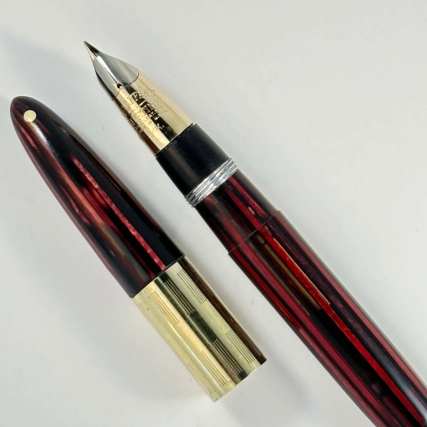 Sheaffer Triumph Tuckaway or "Tucky" Carmine Red with Gold-filled Trim, Medium nib  Ozark Pen Shop   