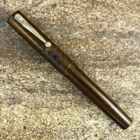 Restored Waterman 12 VPSF, Early Lever Filler. Black Chased Hard Rubber, 14K Waterman Ideal No. 2 Nib  Ozark Pen Shop   