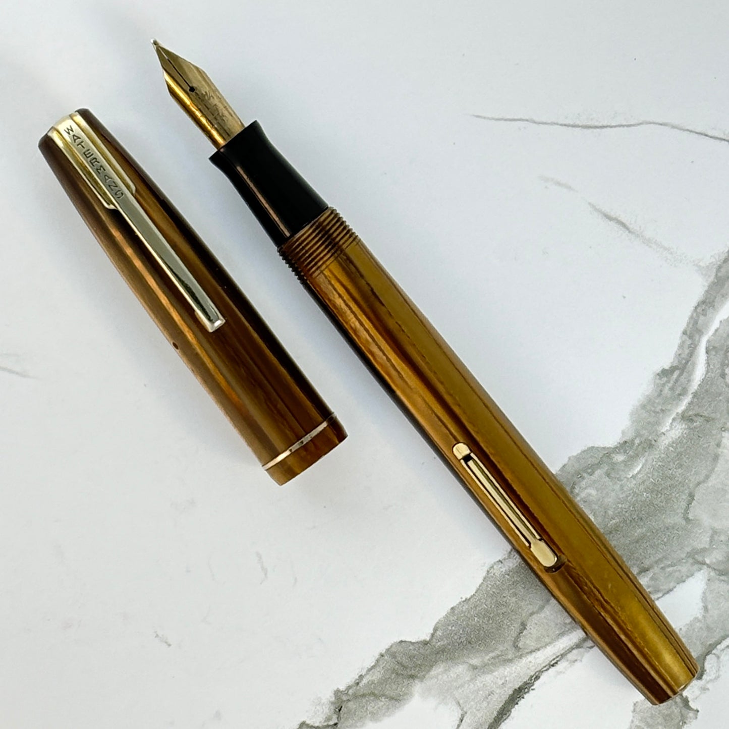 Restored Brown Marble Waterman Starlet Fountain Pen