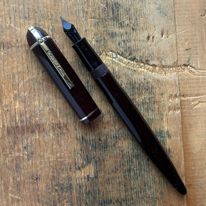 Eversharp Skyline Fountain Pen, Chocolate Brown Barrel, Cap, and Derby