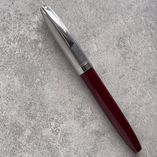 Sheaffer PFM II, PdAg Inlaid Fine Nib, Burgundy