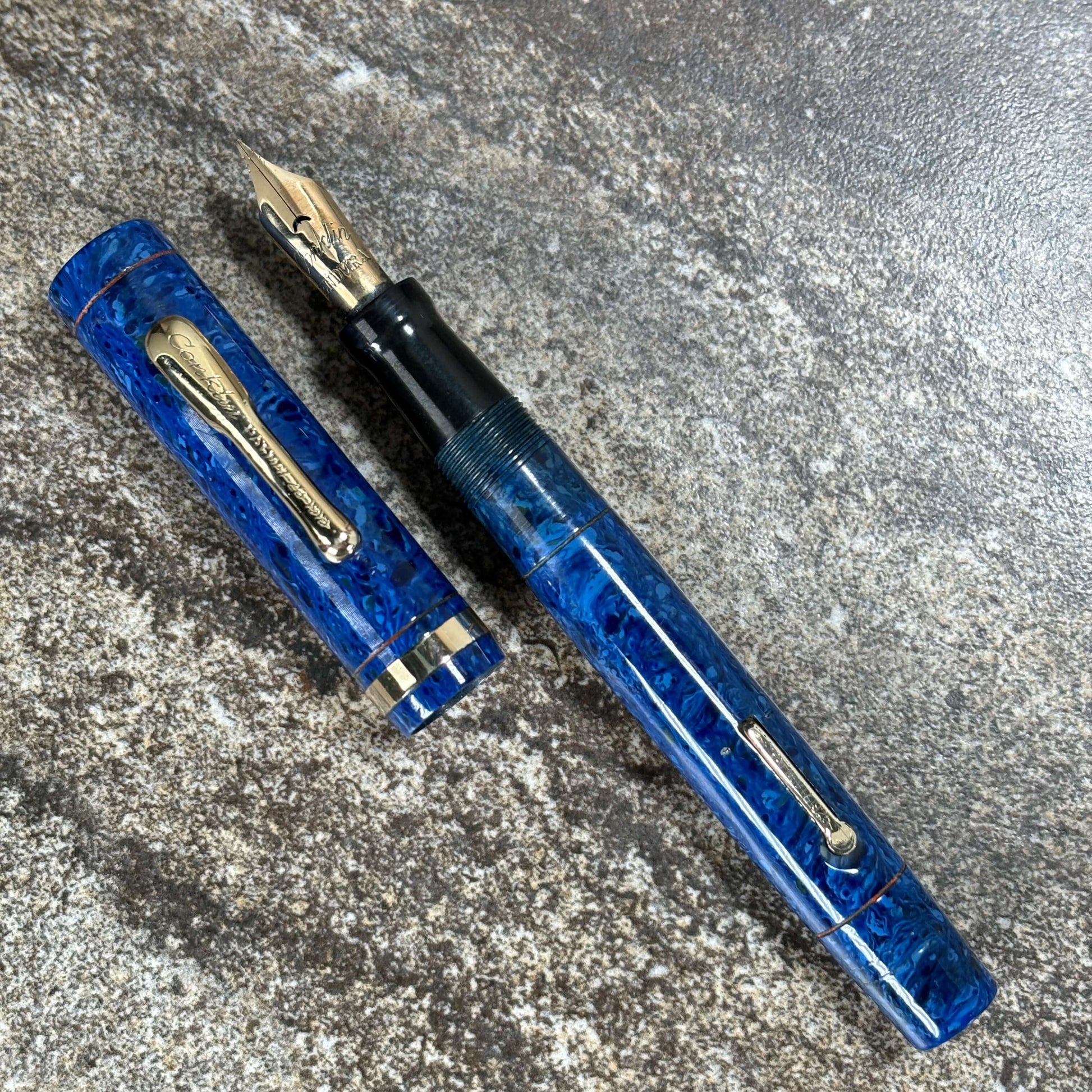 Conklin Endura Imperial, Lapis Blue Lever-Filler, Standard Size. 14K Fine Conklin nib.  Ozark Pen Shop   