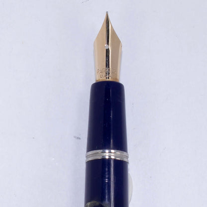 Parker VS Fountain Pen, Royal Blue, Button Filler, Fine 14K Gold Nib, Pen is still stickered.  Ozark Pen Shop   