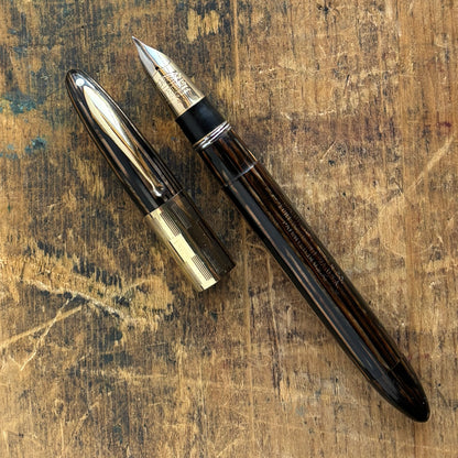 Sheaffer Triumph Vacuum-fil, Extra-wide cap Band,Medium Two-tone Nib