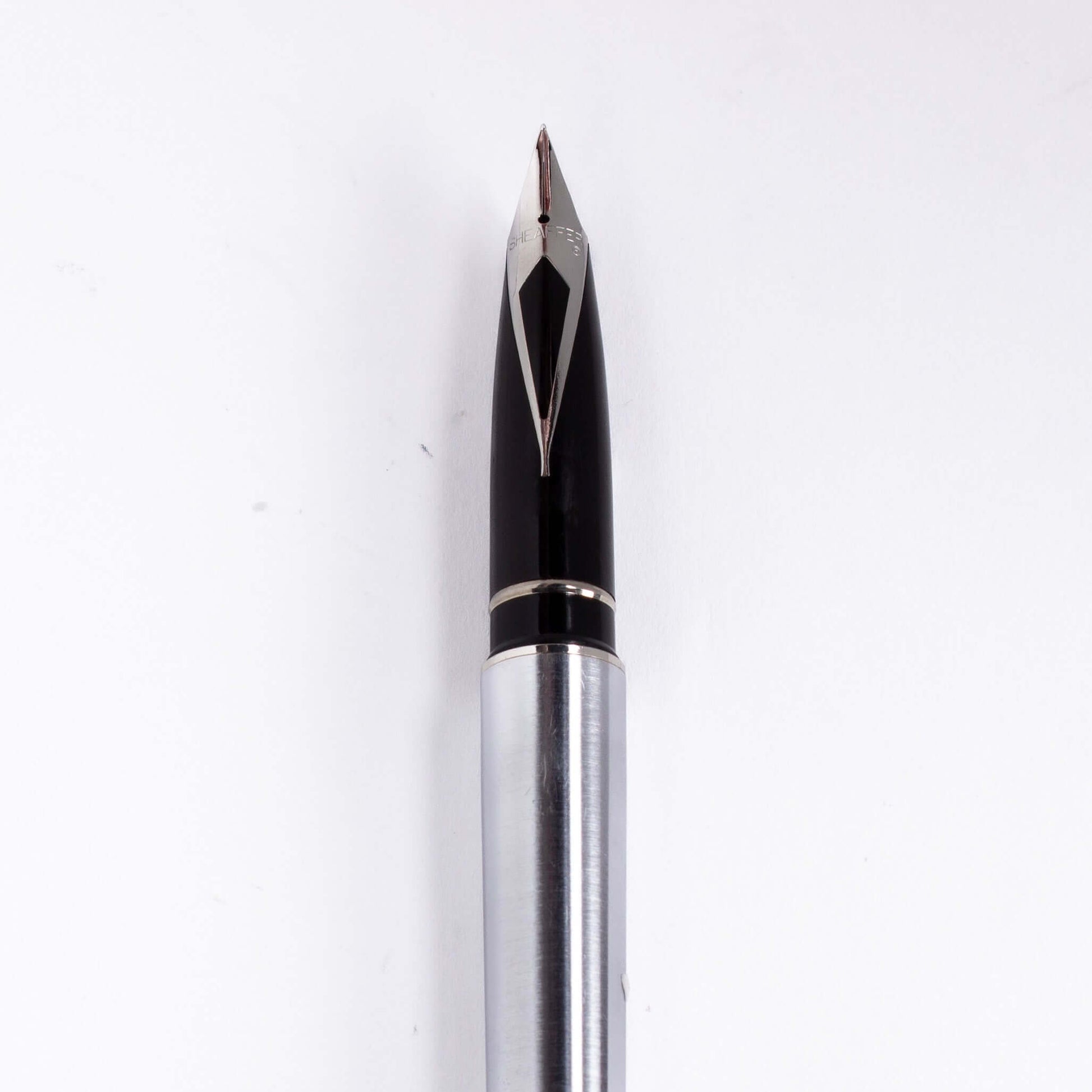 ${titleName/Type: Sheaffer Targa Manufacture Year: 1980's Length: 5 5/16 Filling System: Sheaffer Cartridges or Converter Color/Pattern: Brushed Chrome Nib Type/Condition and remarks: Fine Steel nib Condition: ﻿Excellent condition, no dents, dings, or cra