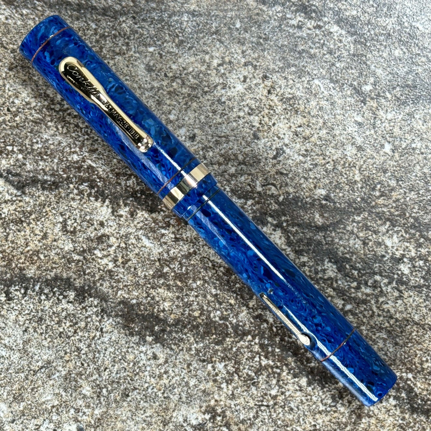 Conklin Endura Imperial, Lapis Blue Lever-Filler, Standard Size. 14K Fine Conklin nib.  Ozark Pen Shop   