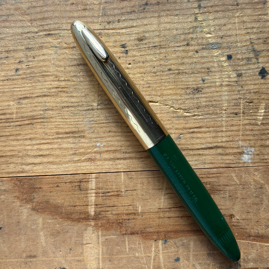 Sheaffer Tuckaway Crest, Evergreen Green, Gold-filled Cap