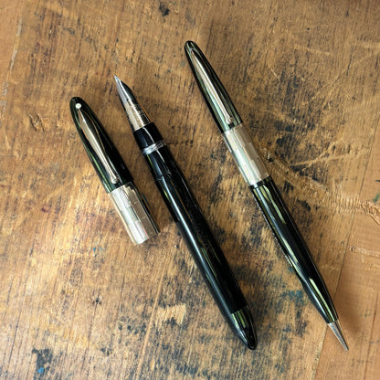 Sheaffer Triumph Vacuum-fil, Marine Green, Pen/Pencil Set