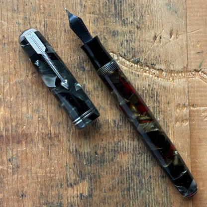 Double Jewel Parker Vacumatic JR; Grey Marble
