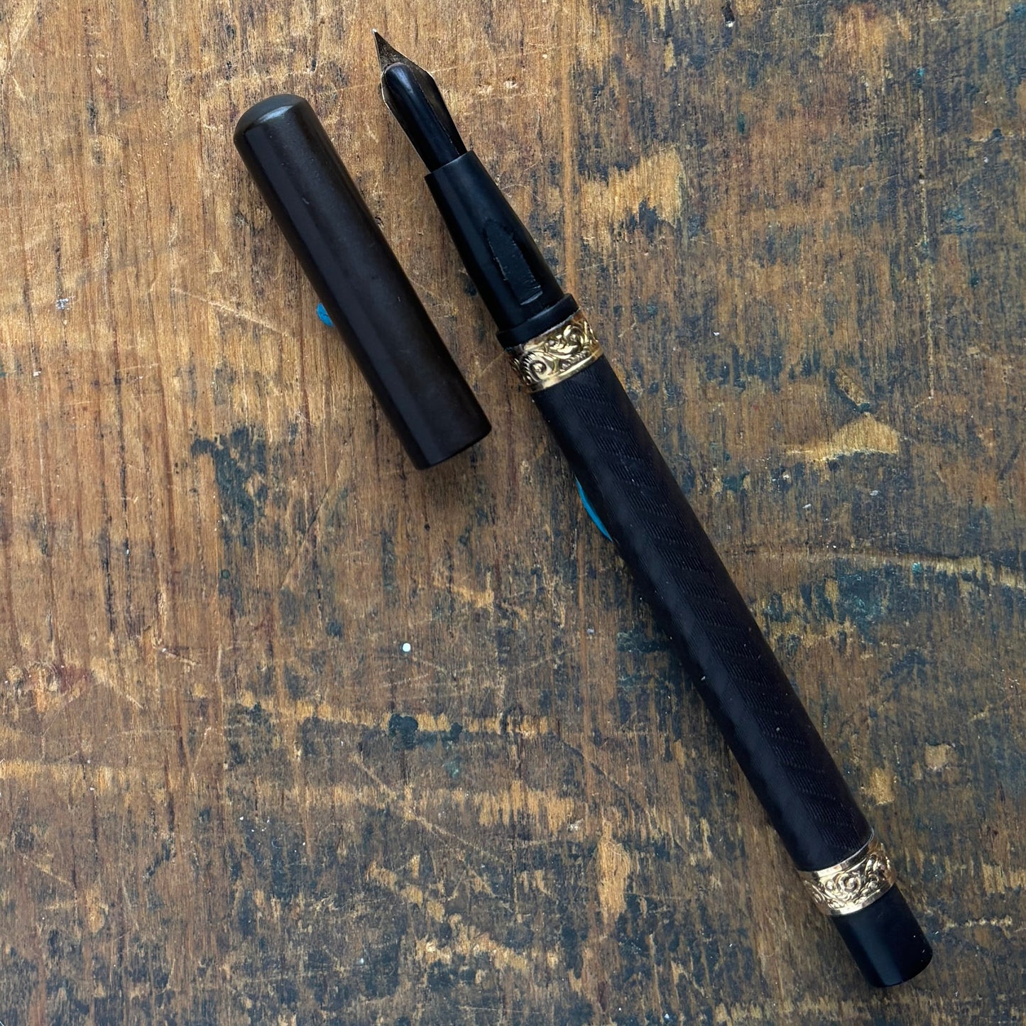 Waterman 22 Eyedropper, Black Chased Hard Rubber