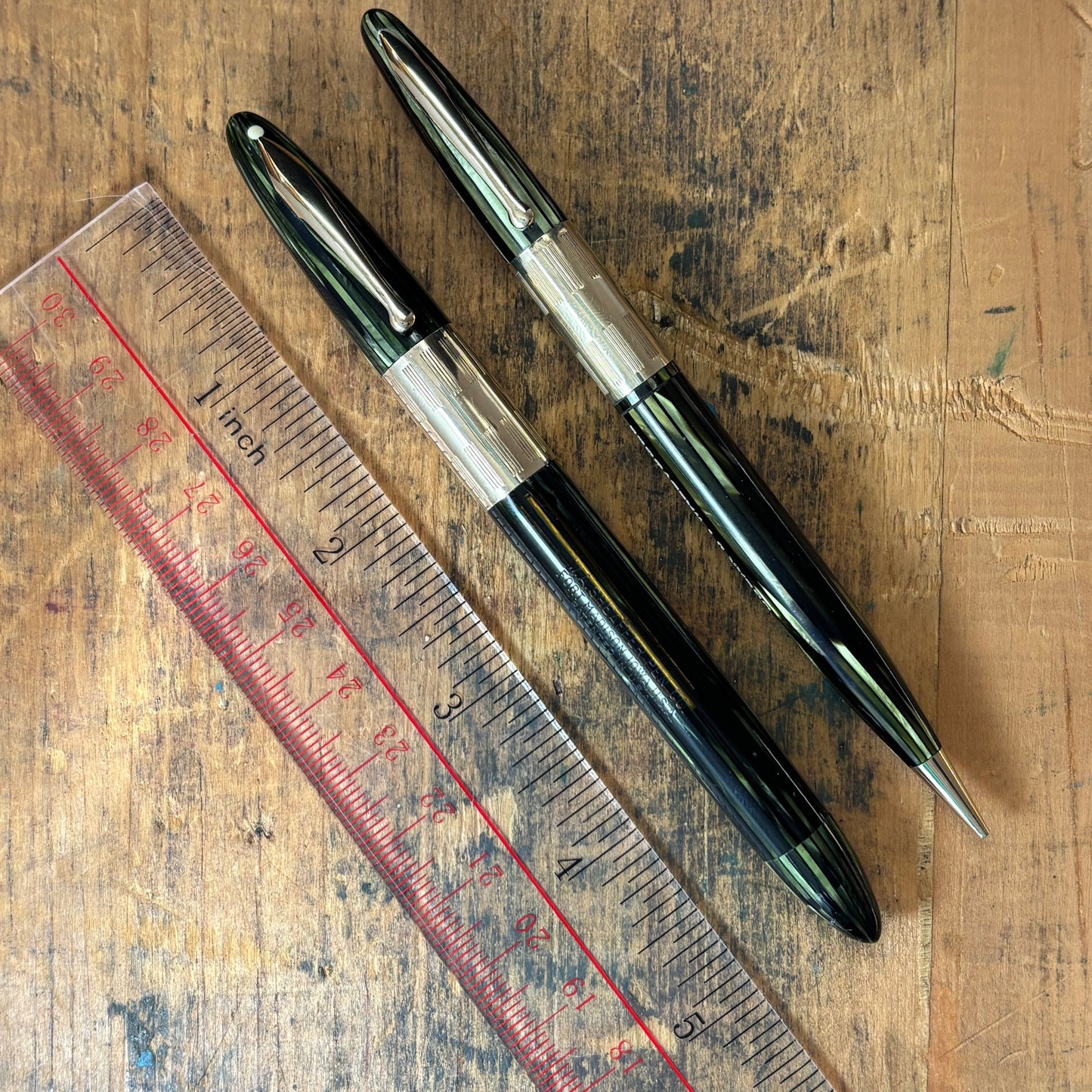 Sheaffer Triumph Vacuum-fil, Marine Green, Pen/Pencil Set