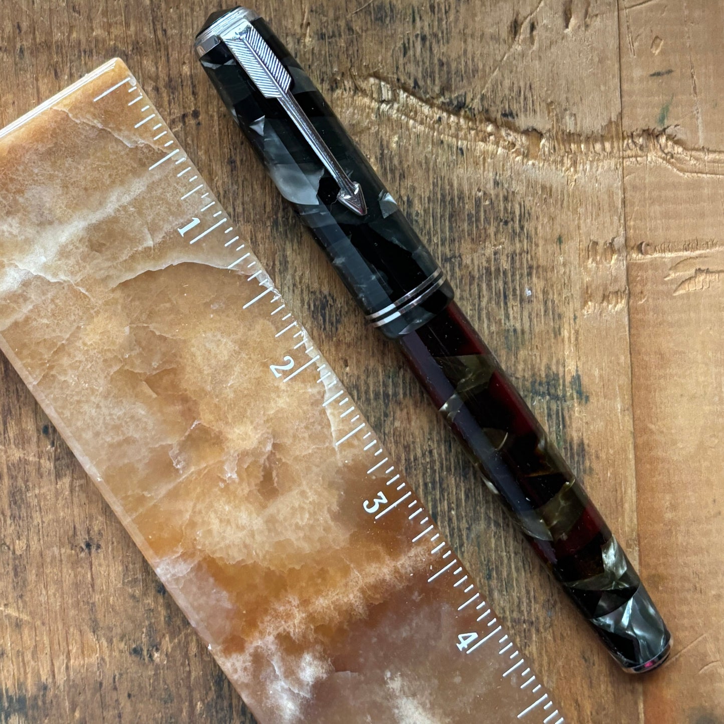 Double Jewel Parker Vacumatic JR; Grey Marble