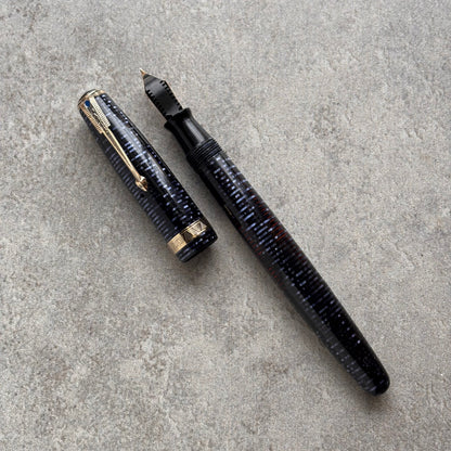 Parker Vacuumatic, Fine 14K Parker Nib, Azure Blue Pearl