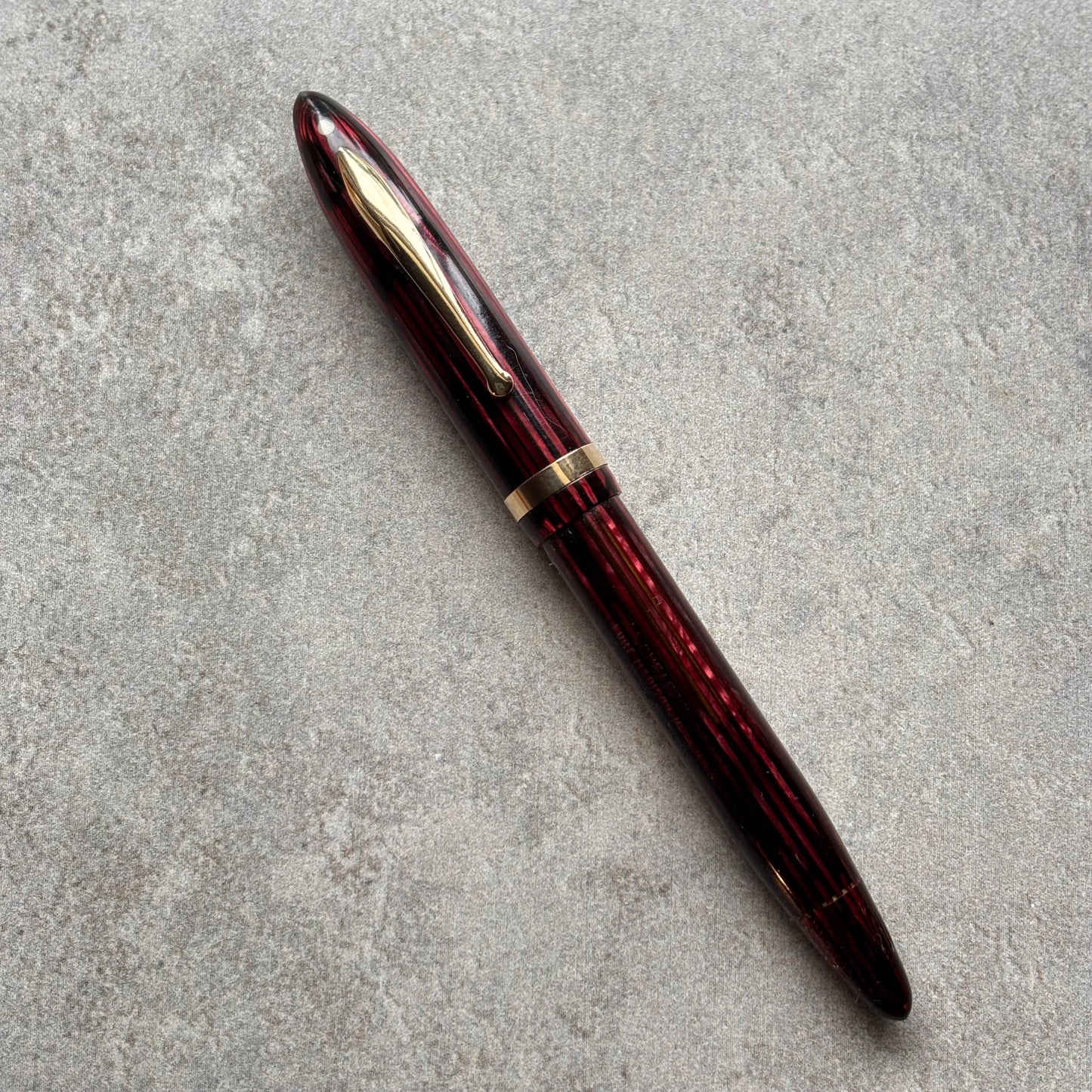 Sheaffer Balance, Full Length Standard Girth, Carmine Red, Restored Vac-fil