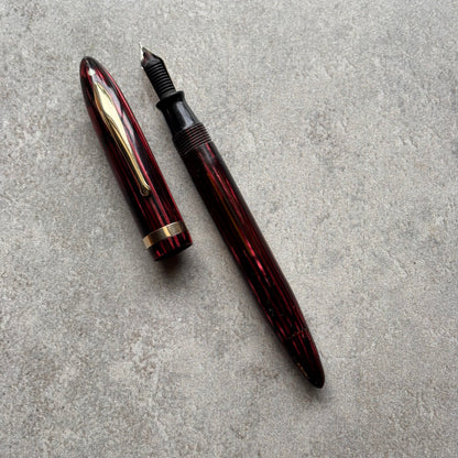 Sheaffer Balance, Full Length Standard Girth, Carmine Red, Restored Vac-fil