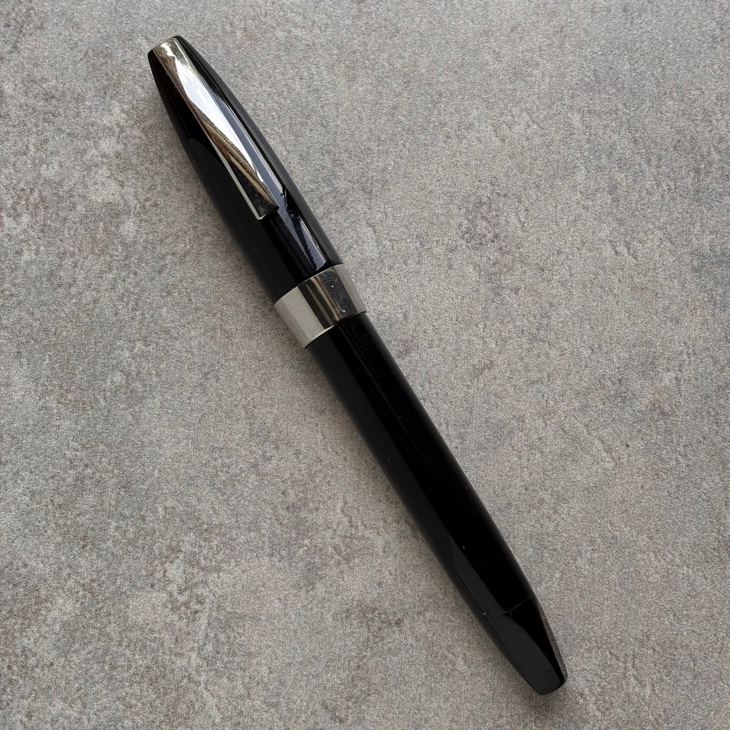 Sheaffer PFM I, Black with Chrome Trim, Fully Restored, PdAg Inlaid Nib