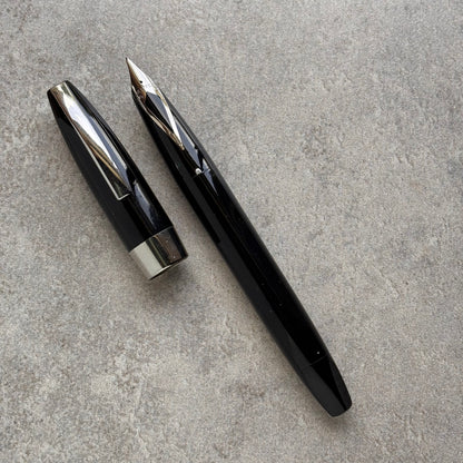 Sheaffer PFM I, Black with Chrome Trim, Fully Restored, PdAg Inlaid Nib