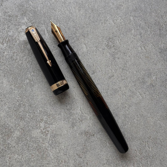 Parker Vacuumatic, Fine 14K Parker Nib, Black