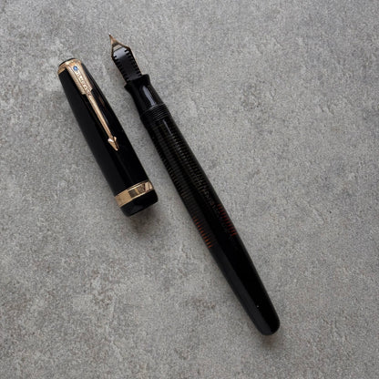 Parker Vacuumatic, Fine 14K Parker Nib, Black