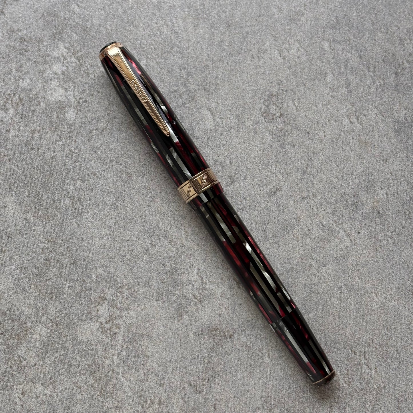 Parker Striped Duofold, Fine 14K nib