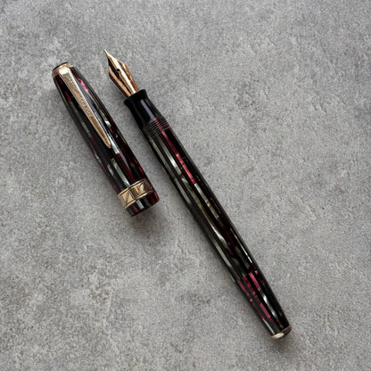 Parker Striped Duofold, Fine 14K nib