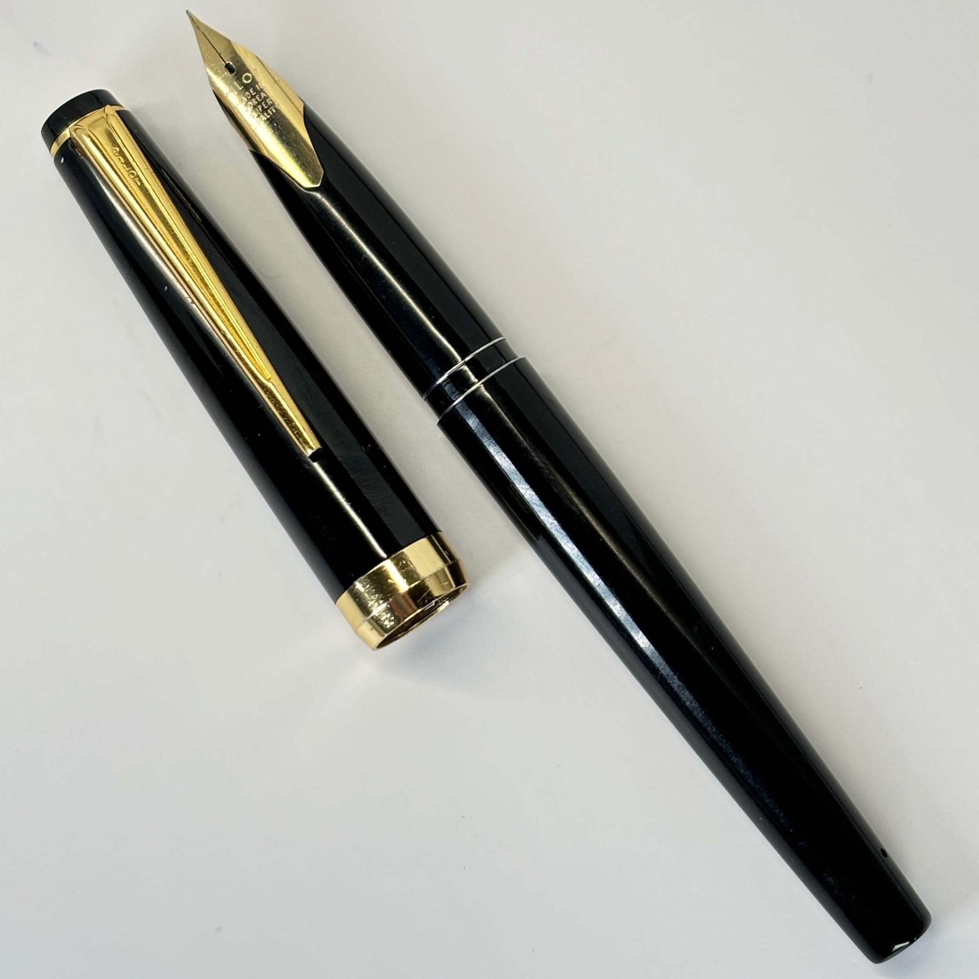 Pilot Fountain Pen, Black with Gold Plated Trim  Ozark Pen Shop   