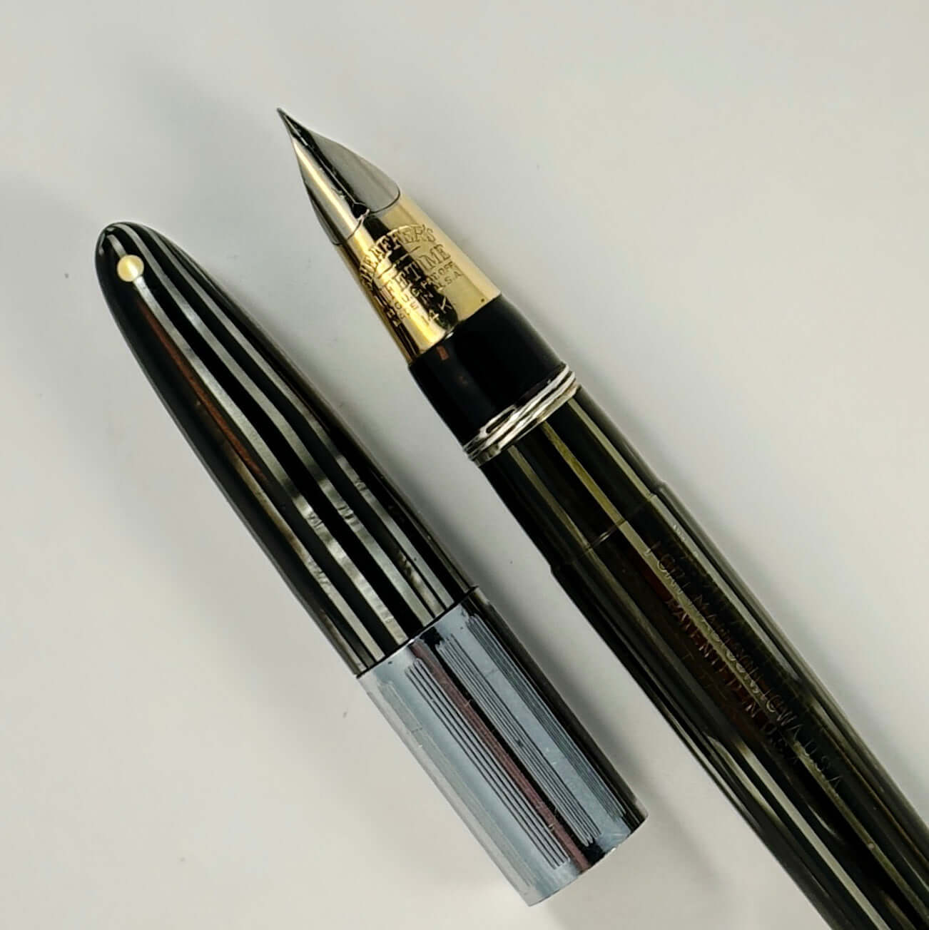 Sheaffer Triumph Tuckaway or "Tucky" Grey with Chrome Trim, Fine nib  Ozark Pen Shop   