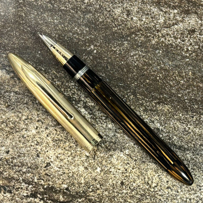 Golden Brown Sheaffer Crest with Triumph nib and Gold Filled Cap  Ozark Pen Shop   