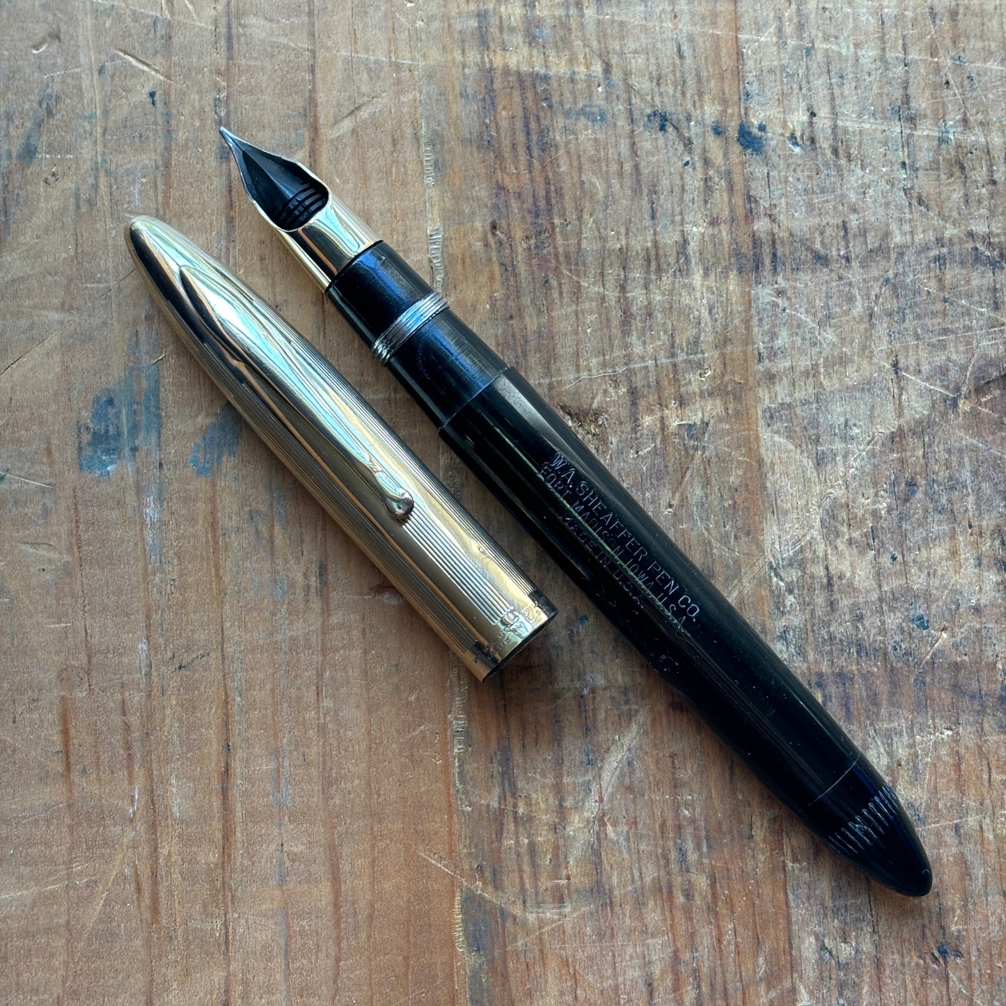 Sheaffer Crest Vacuum-fil, gold filled cap.