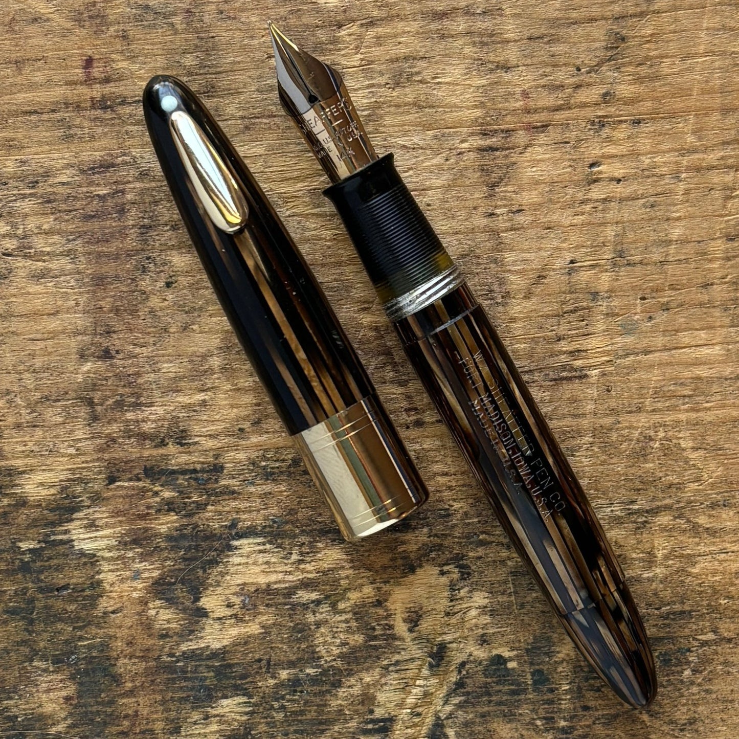 Sheaffer Tuckaway, Golden Brown, Restored Vac-Fil