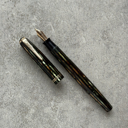 Fountain pen on a gray concrete surface