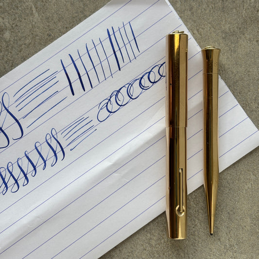 Sheaffer Flat Top, Ring Top Set, Smooth Gold-filled, Flexy nib
