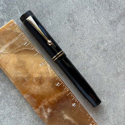 Parker Duofold, JR Fountain Pen, Black, Button Filler