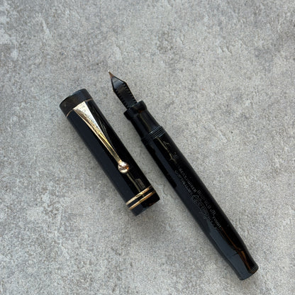 Parker Duofold, JR Fountain Pen, Black, Button Filler