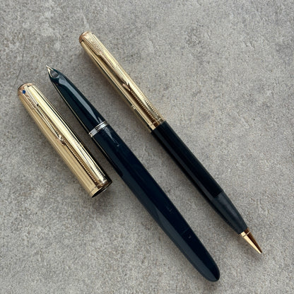 Parker 51 Vacuumatic Fountain Pen/Pencil set, Cedar Blue