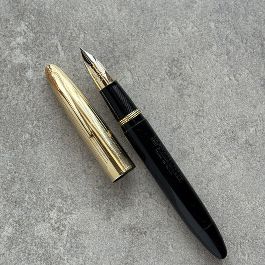 Sheaffer Crest Deluxe, Black with Gold Filled Cap