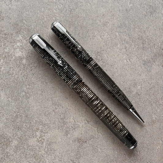 Parker Vacumatic Standard Set, Silver pearl, Fine Nib