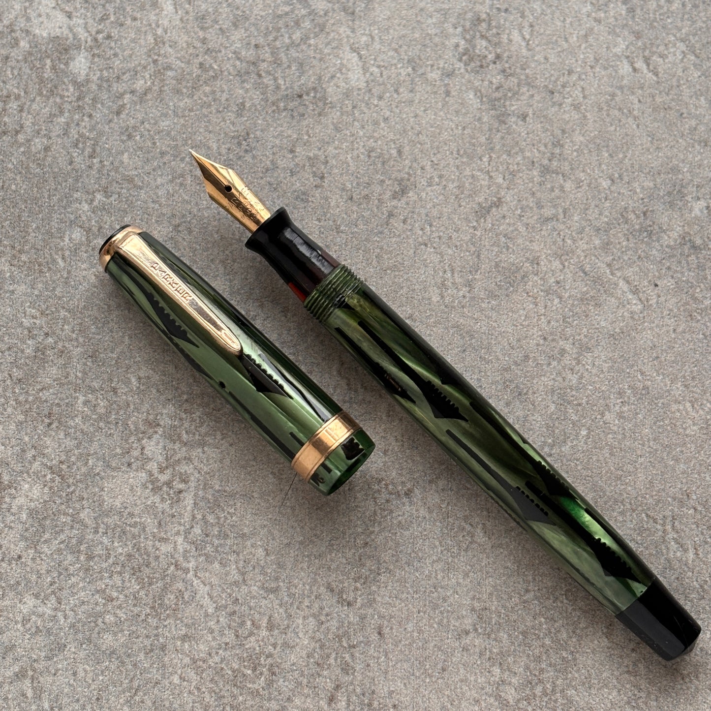 Parker Duofold "Toothbrush" Pattern Fountain Pen