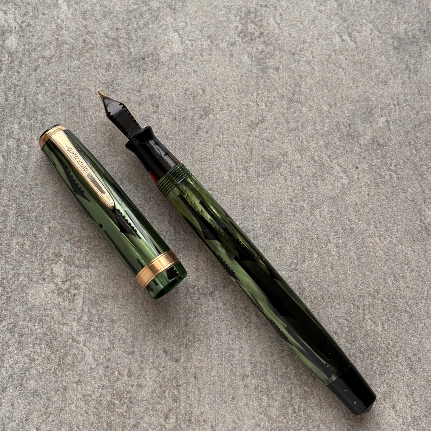 Parker Duofold "Toothbrush" Pattern Fountain Pen