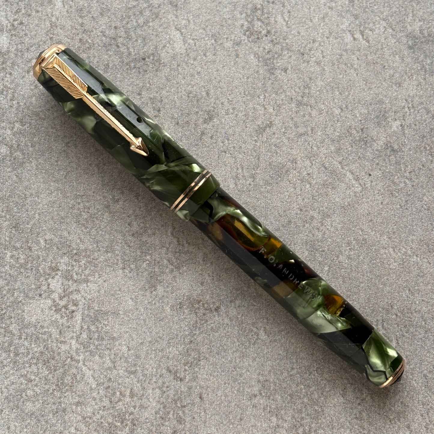 Parker Vacumatic Junior; Green Marble