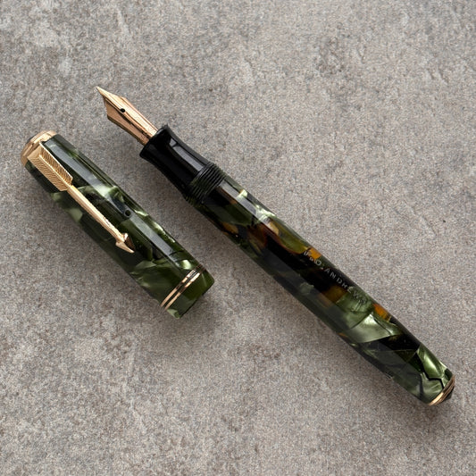 Parker Vacumatic Junior; Green Marble