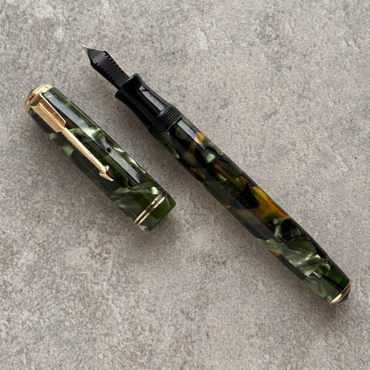 Parker Vacumatic Junior; Green Marble