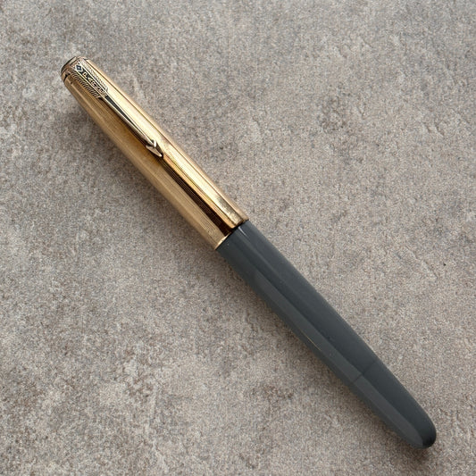 Parker 51 Vacumatic, Dove Gray, Gold Filled Lined Cap